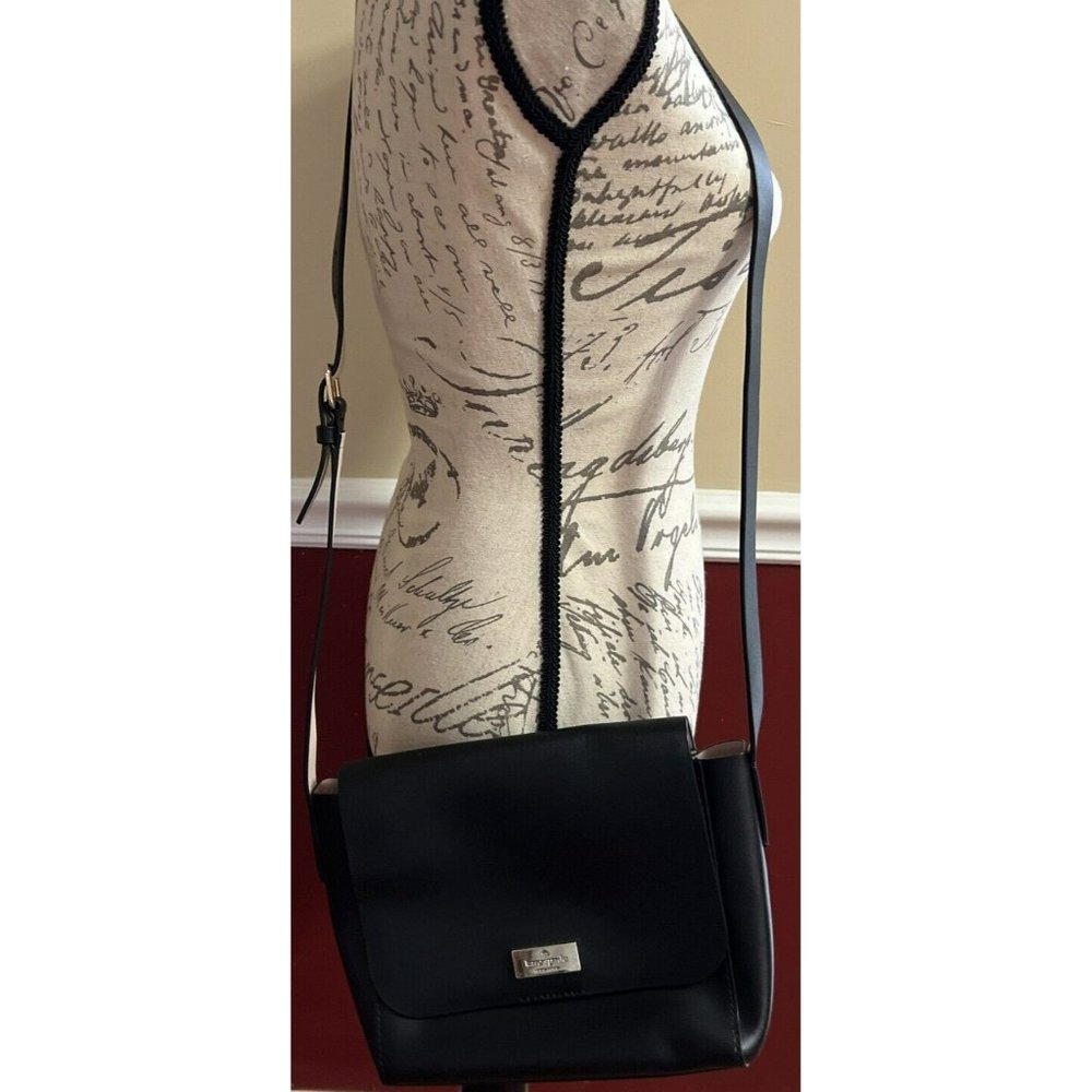 Kate Spade Madie Putnam Drive Black Leather Crossbody Bag Flap Magnetic Closure